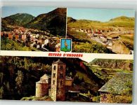 Andorra la Vella Foto AK Kirche St. Jean de Caselles Wappen