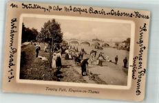 London 1910 Foto AK Towing Path Kingston upon Thames
