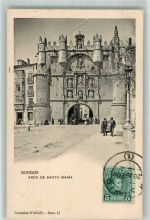 Burgos 1908 Foto AK Arco de Santa Maria Marke bildseitig