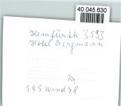 34549 W3593 Hemfurth FOTO KEINE AK Hotel Bergmann