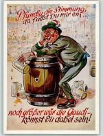 Biertrinker klebt am Bierfass AKU2 Trinker