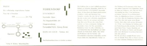 W8227 Eisenärzt Feriendorf Eisenärzt, Klappkarte, mit Kurzinfos Gastronomie KEINE AK