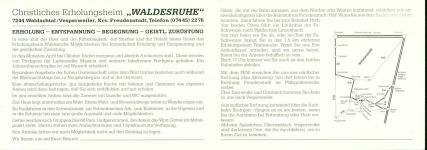W7244 Waldachtal Christliches Erholungsheim "Waldesruhe", 2-fach Klappkarte, mit Kurzinfos Gastronomie KEINE AK