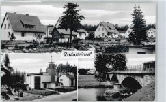 35099 W3559 Industriehof b Frankenberg, Eder - Fluss Brücke Baum Haus Kirche