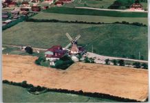 24977 W2391 Westerholz b Langballig - Fliegeraufnahme Feld Haus Mühle Auto Baum