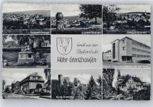 56203 W5410 Grenzau - Gesamtansicht, Ehrenmal, Postamt, Burg, Kurhotel, Ingenieursschule