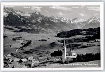 87544 W8976 Seifriedsberg , Kr Sonthofen - Blick von Pension Kühberg auf Gebirge, Nebelhorn, Rubihorn, Krottenspitze, Kratzer, Mädelegabel, Tretlachspitze, Gaisfuß