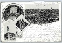 06449 O4320 Aschersleben , Sachs-Anh Lithographie Postamt