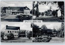 59227 W4730 Ahlen , Westf - Bahnhof, Kirche, Schwimmbad