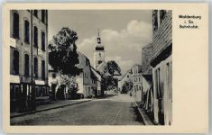 08396 O9611 Waldenburg , Sachs - Bahnhofstraße, Blick zur Kirche