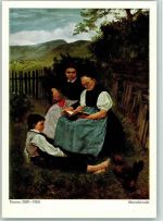 Abendstunde - Buch lesen, Großmutter Thoma, H. Künstlerkarte