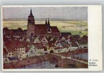 Neckarstädtchen sign. A.Lutz Voigtländer Künstlerkarte