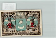 45768 W4370 Oelde , Westf - Notgeldschein Wappen Windmühle Pfingstkranz Kinder Reigentanz