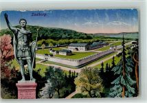 W6393 Saalburg , Taunus, Bahnhof Römer-Kastell Statue Römer