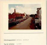 26757 W2972 Borkum FOTO KEINE AK Bahnhof Foto montiert auf Karton