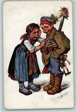 WK I Bayr. Trachten Nr. 13 AK Beithan, E. 1916 Gebrauchsspuren