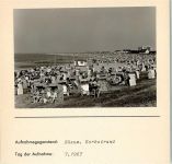 25761 W2242 Büsum FOTO KEINE AK Korbstrand Foto montiert auf Karton