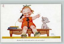 Kind mit einem Telefon AK Attwell, M. L.