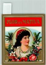 Aufkleber - Flor de Mativa - Litho - keine AK Zigarre Prägedruck