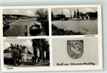 18258 O2625 Schwaan - An der Warnow Bahnhof Rückseite mit Abschürfungen bzw Kleberesten