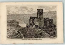 54470 W5550 Bernkastel-Kues Radierung Burg Landshut Radierung