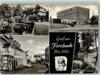 51503 W5064 Forsbach , Rheinl Gebrauchsspuren Rückseite mit Abschürfungen und Kleberesten Forsbacher Mühle Kath. Kirche Waldweg Ortspartie