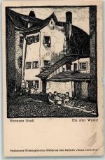Ein alter Winkel aus dem Kalender Kunst und Leben Kunst und Leben Gebrauchsspuren