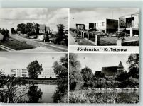 17168 O2051 Jördenstorf Karte beschädigt Teterower Straße Betriebsberufsschule Kircche Teich