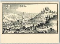 72160 W7240 Sulz am Neckar Künstlerkarte Stich 1652 M. Merian