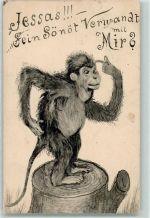 Humor Verlag BKW I AK Affe 1907