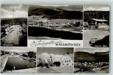 93449 W8494 Waldmünchen - Kreuzfelsen Schwimmbad Marktplatz Gibacht Haus Hüttenstempel