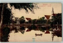 01896 O8514 Pulsnitz - Schlossteich Idylle Ruderboot