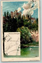 87645 W8959 Hohenschwangau 1901 Künstlerkarte Schloss sign.