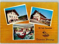 83355 W8221 Bergen , Oberbay - Eiscafe Taormina - Flamingo Gastraum Theke Gartenterrasse