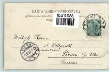 Polnischer Bauer auf einem Pferd - Druzba AK Trachten Osteuropa 1903 Künstlerkarte