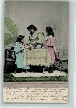 Kaffeetrinken 1905 AK gedeckter Tisch