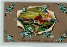 Durchbrochene Papierwand - Vergissmeinnicht , gute Erhaltung EAS Prägedruck