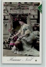 Nr. 4014 Heureux Noel - Puppen - Kamin geschmückt, Frauenschönheit P.C. Paris