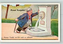 Import Nr. 524 - spricht zum Brunnen, ist dir auch so schlecht - Neujahr - Gute Erhaltung Trinker