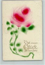 Neujahr - Rose , AK Reliefdruck 1913 Prägedruck