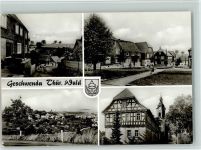 98716 O6307 Geschwenda - Teilansicht Fachwerkhaus Kirche