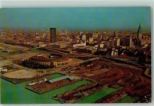 Cleveland Terminal Tower , Cleveland Convention Center Fliegeraufnahme Stadion