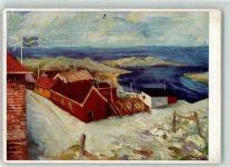 Landschaft in Schweden Albert Mann Bild 10/II Künstler Hilfswerk WK II Künstlerkarte