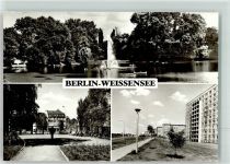 10115 O1120 Weißensee Foto AK Parkanlage Sozialistischer Wohnungsbau