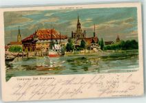 W7750 Konstanz Das Kaufhaus Serie 1 Der Bodensee Blatt 5 Biese, K. 1903 Lithographie / Künstlerkarte