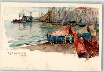 06150 Cannes Künstlerkarte sign. Wielandt, M. Hafen