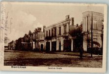 Brest Brest-Litowsk 1917 Foto AK zerstörte Straße Feldpost WK I Jäger- Regiment zu Pferde Nr. 3
