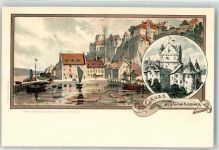 W7758 Meersburg , Bodensee Verlag Velten Mutter, K. 1899 Lithographie / Künstlerkarte