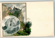 78567 W7203 Fridingen an der Donau Lithographie sign. Mutter, K. Schloss Bronnen Werenwag