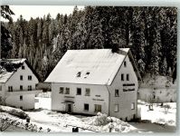 76596 W7564 Hundsbach , Baden Foto AK Winter Cafe Pension Feiner Schnabel
